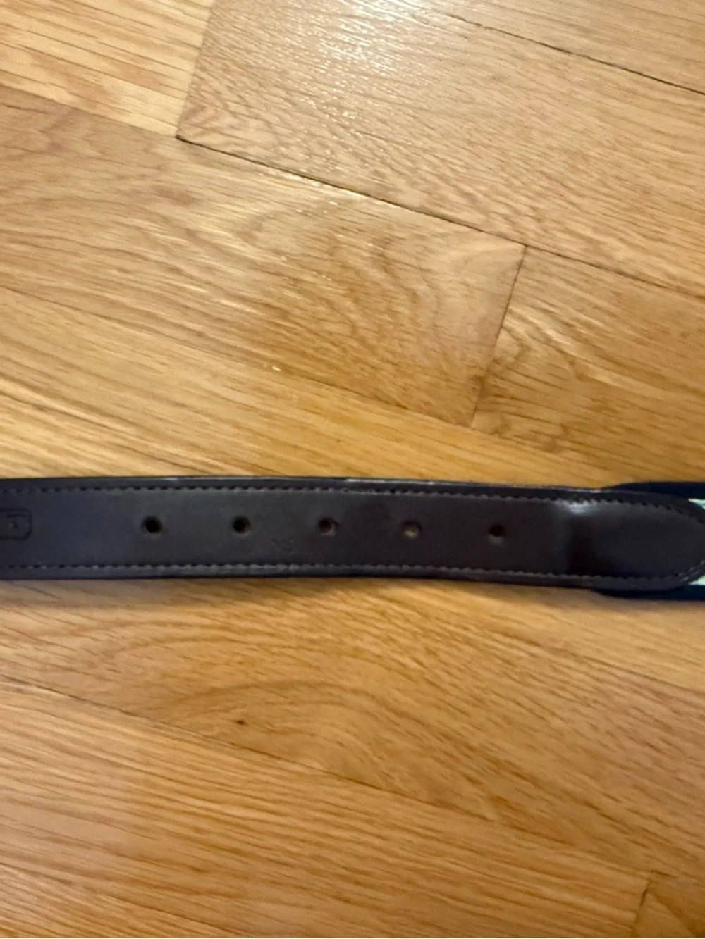 Vineyard Vines Belt - Navy, Light Green & Brown leather Trim size 30 inch waist